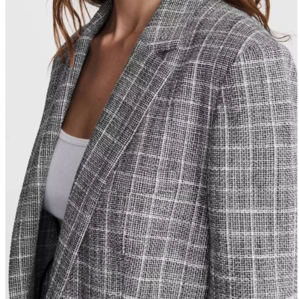 Rag & Bone Ames Deconstructed Check Cotton Relaxed Fit Blazer